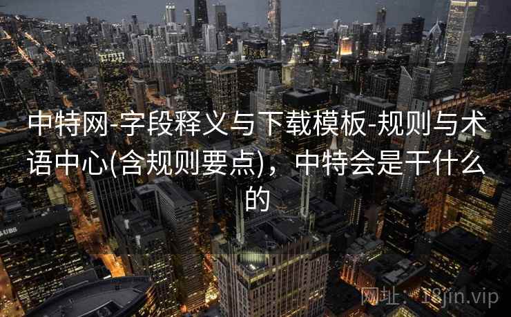 中特网-字段释义与下载模板-规则与术语中心(含规则要点)，中特会是干什么的